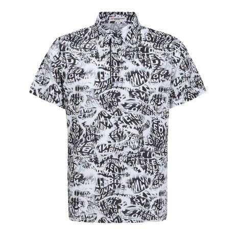 남성 로고 웨이브 패턴 칼라 반팔 티셔츠