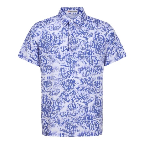 남성 로고 웨이브 패턴 칼라 반팔 티셔츠