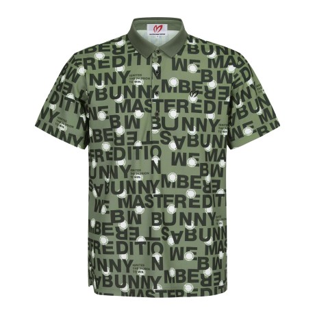 남성 로고 패턴 프린팅 칼라 반팔 티셔츠