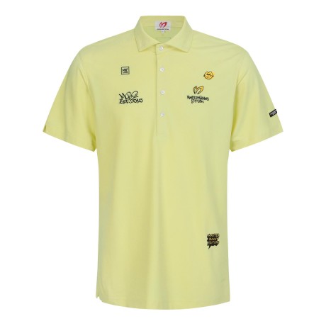 남성 레터링 자수 칼라 반팔 티셔츠