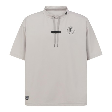 남성 로고 스트링 모크넥 반팔 티셔츠