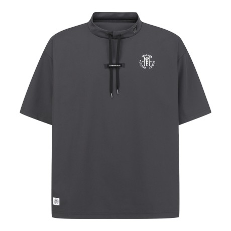 남성 로고 스트링 모크넥 반팔 티셔츠