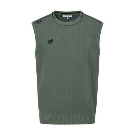 남성 로고 레터링 포인트 니트 베스트