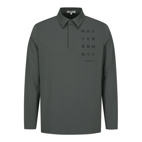 남성 프틴트 레터링 칼라 긴팔 티셔츠