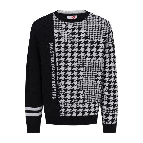 남성 하운드투스 패턴 방풍 니트