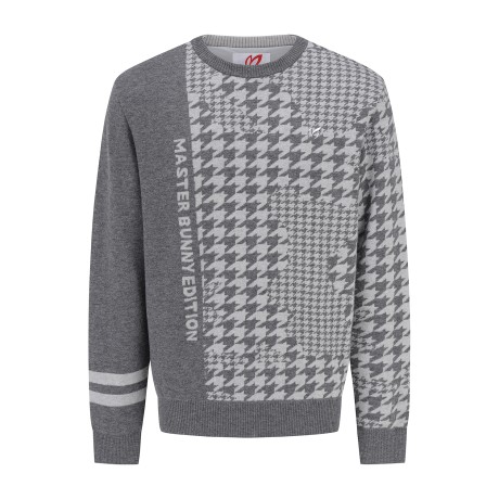 남성 하운드투스 패턴 방풍 니트