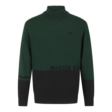 남성 컬러 블록 방풍 울 니트