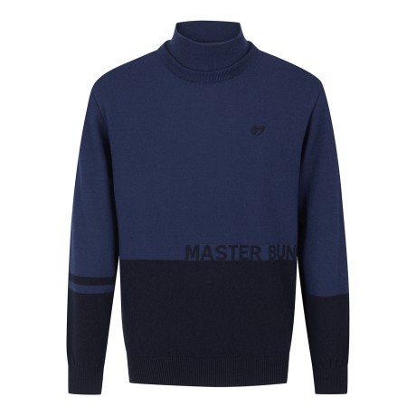 남성 컬러 블록 방풍 울 니트