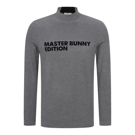 남성 모크넥 레터링 배색 티셔츠