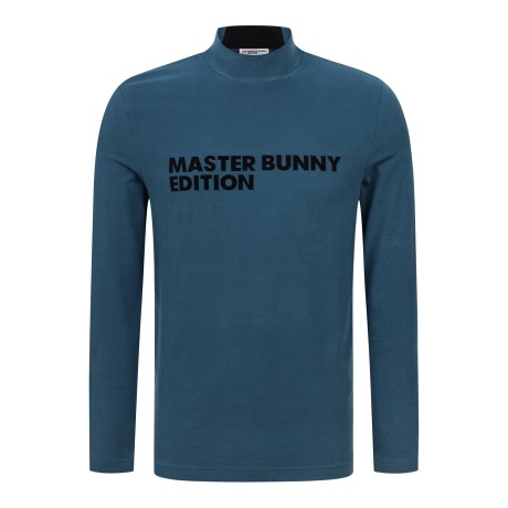 남성 모크넥 레터링 배색 티셔츠