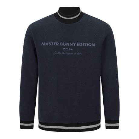 남성 컬러 라인 레터링 플리스 티셔츠