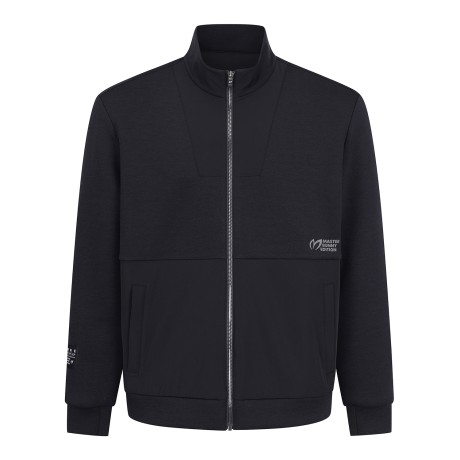 남성 백 엠보 로고 우븐 블록 점퍼