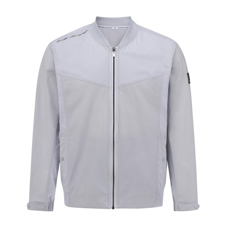 남성 체크 조직감 믹스 집업 점퍼