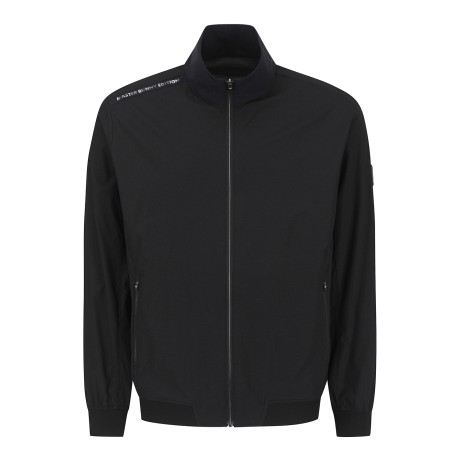 남성 시보리 배색 블루종 점퍼