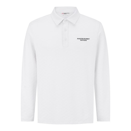 남성 투톤 로고 패턴 칼라 긴팔 티셔츠