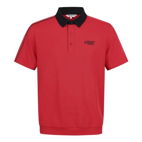 남성 칼라 블록 로고 라인 반팔 티셔츠