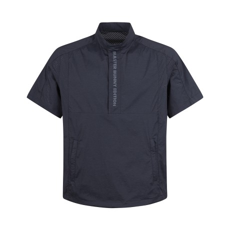 남성 로고 라인 메쉬 블록 아노락