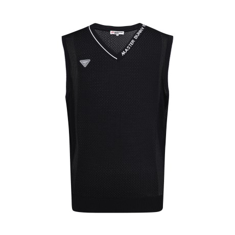 남성 메쉬 로고 니트 베스트