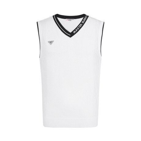 남성 메쉬 로고 니트 베스트