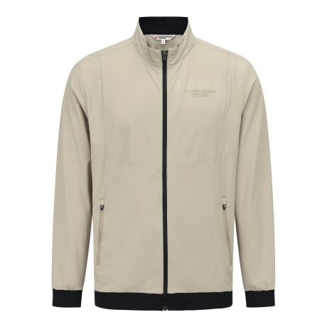 남성 배색 라인 타공 믹스 점퍼