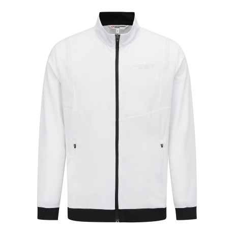 남성 배색 라인 타공 믹스 점퍼