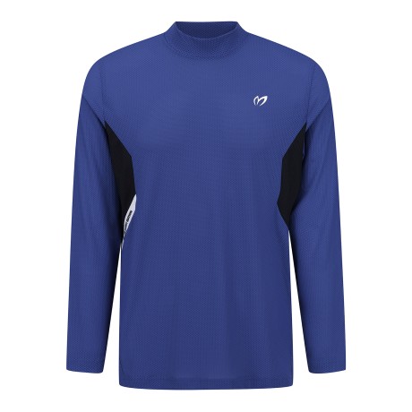 남성 메쉬 컬러 블록 모크넥 티셔츠