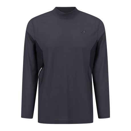 남성 메쉬 컬러 블록 모크넥 티셔츠