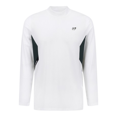 남성 메쉬 컬러 블록 모크넥 티셔츠