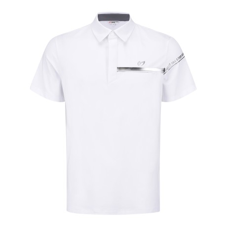 남성 백메쉬 글리터 로고 카라 반팔 티셔츠