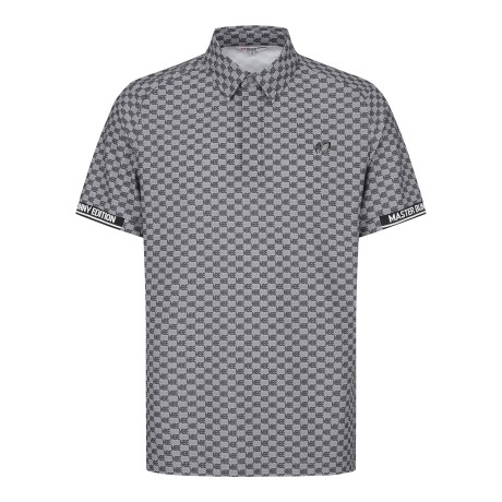 남성 로고 체크 패턴 칼라 반팔 티셔츠