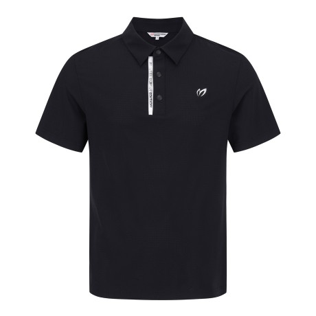 남성 로고 플래킷 메쉬 칼라 반팔 티셔츠