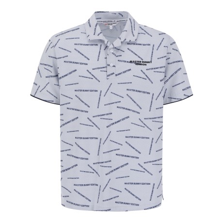 남성 사선 로고 패턴 오픈칼라 티셔츠