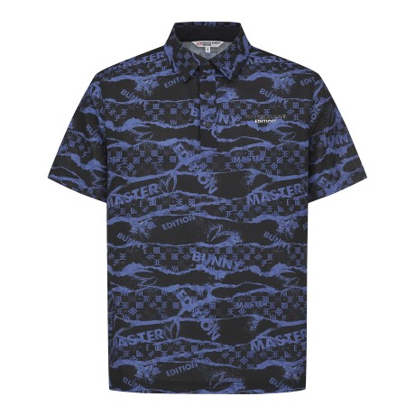 남성 페이퍼 콜라주 반팔 칼라 티셔츠