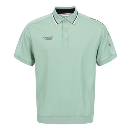 남성 메쉬 블록 로고 칼라 반팔 티셔츠