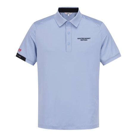 남성 니트 칼라 솔리드 반팔 티셔츠