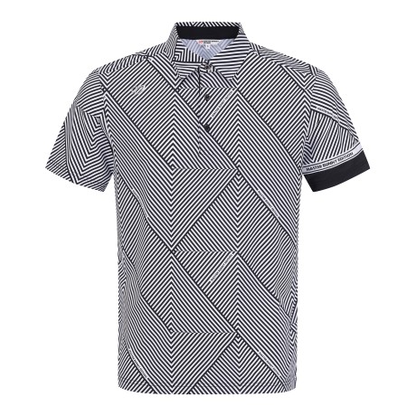 남성 로고 라인 패턴 칼라 반팔 티셔츠