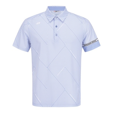 남성 로고 라인 패턴 칼라 반팔 티셔츠