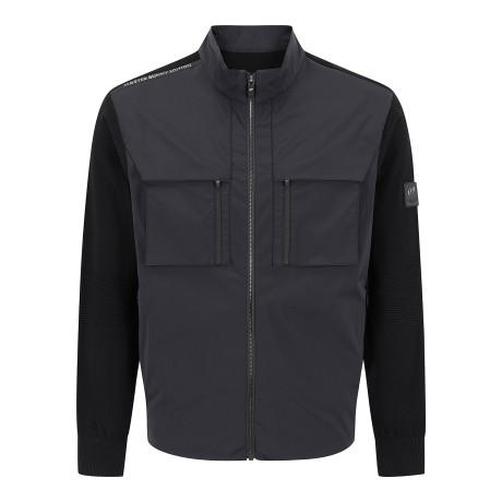 남성 텍스처 블록 집업 니트 가디건