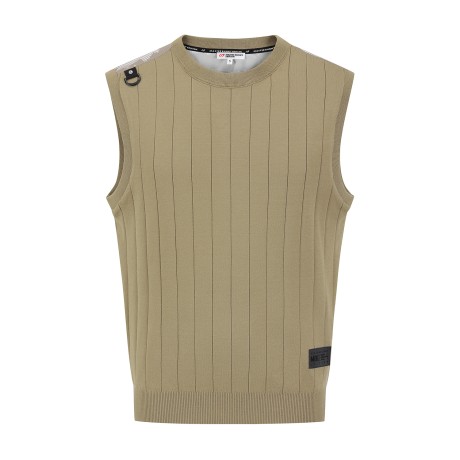 남성 카모 텍스처 블록 니트 베스트