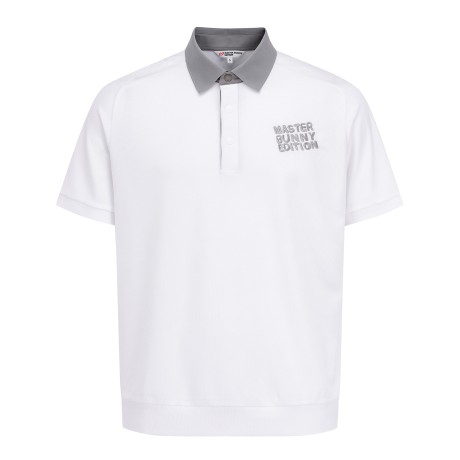 남성 배색 칼라 하프 버튼 반팔 티셔츠