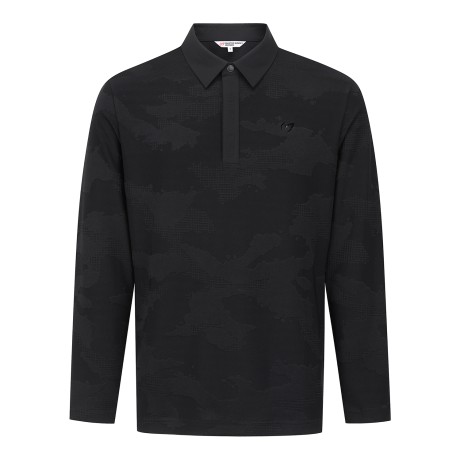 남성 체크 카모 카라 긴팔 티셔츠