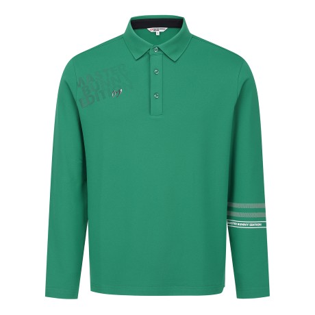 남성 도트 로고 카라 긴팔 티셔츠