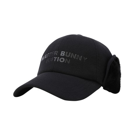 남성 엠보싱 로고 퍼 믹스 이어워머 볼캡