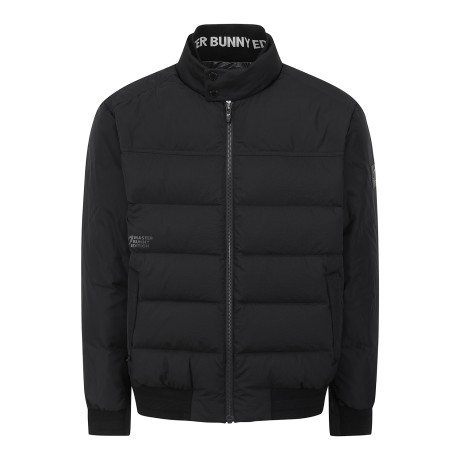 남성 텍스처 블록 이중넥 구스다운 점퍼