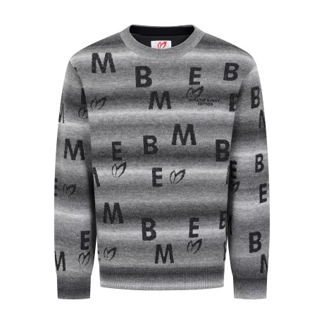 남성 그라데이션 로고 패턴 니트