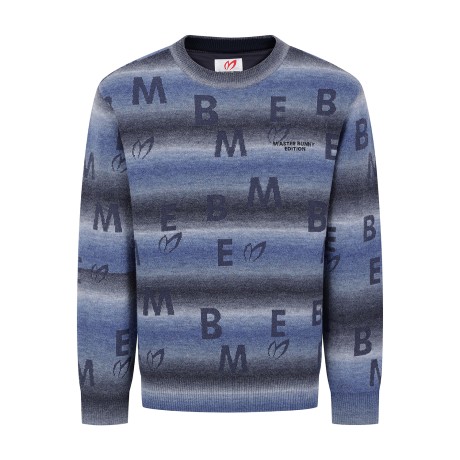 남성 그라데이션 로고 패턴 니트