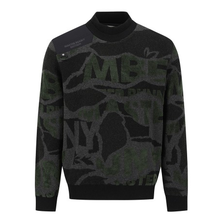 남성 콜라주 우븐 믹스 긴팔 니트