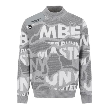 남성 콜라주 우븐 믹스 긴팔 니트