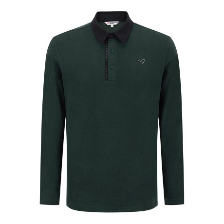 남성 배색 카라 기모 긴팔 티셔츠