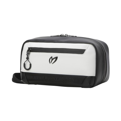 남성 메탈 심볼 투톤 스퀘어 파우치백